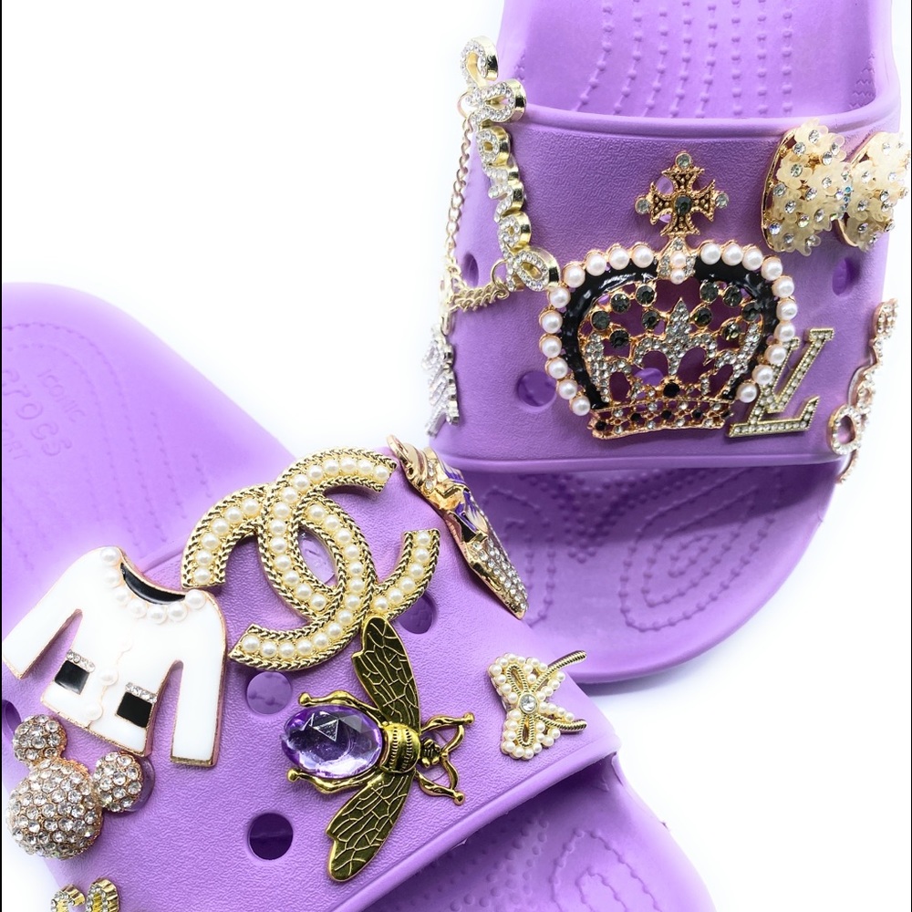 Designer Inspired Bling Crocs Size8